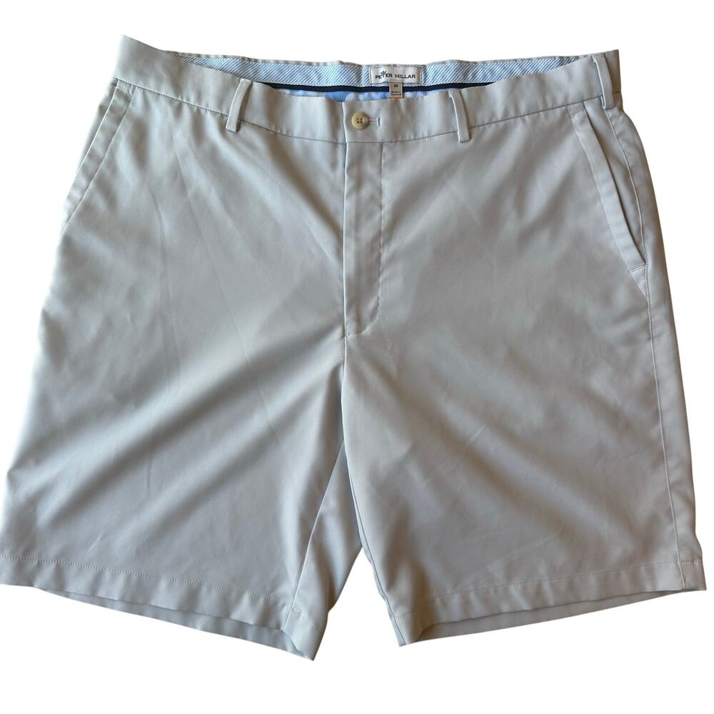 Peter Millar Salam Performance British Grey 9inch Size 38 Shorts